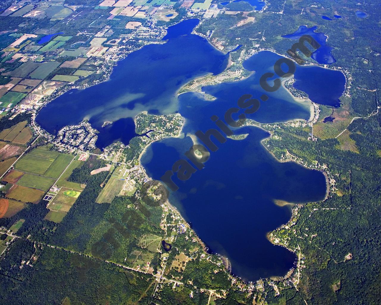 Gun Lake in Barry County, MI Aerial Graphics