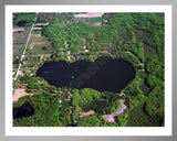 Aerial image of [104] Brady Lake in Mecosta, MI with Silver Metal frame