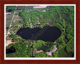 Aerial image of [104] Brady Lake in Mecosta, MI with Cherry Wood frame