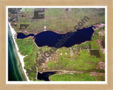 Aerial image of [1055] Duck Lake in Muskegon, MI with Natural Wood frame