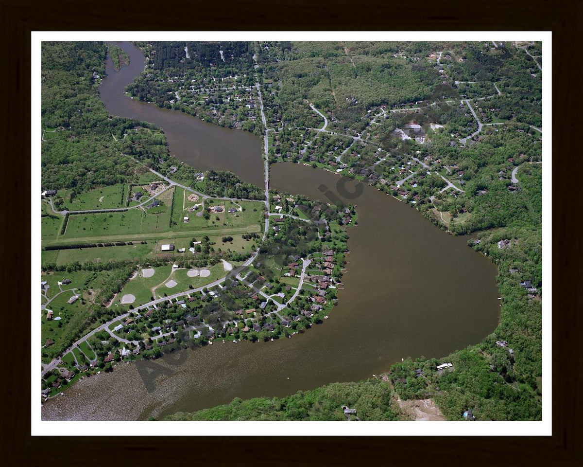 Aerial image of [1061] Thornapple River F5 with Black Wood frame
