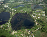 Aerial image of [107] Briggs Lake in Livingston, MI with Canvas Wrap frame