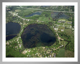 Aerial image of [107] Briggs Lake in Livingston, MI with Silver Metal frame