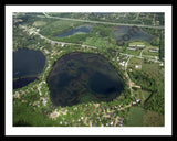 Aerial image of [107] Briggs Lake in Livingston, MI with Black Metal frame