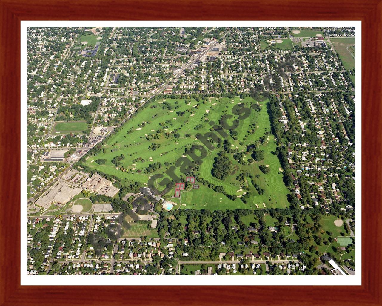 Aerial image of [1091] Kent Country Club with Cherry Wood frame