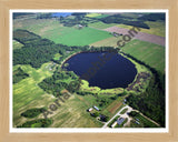 Aerial image of [1127] Coady Lake in Montcalm, MI with Natural Wood frame