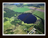 Aerial image of [1127] Coady Lake in Montcalm, MI with Black Wood frame