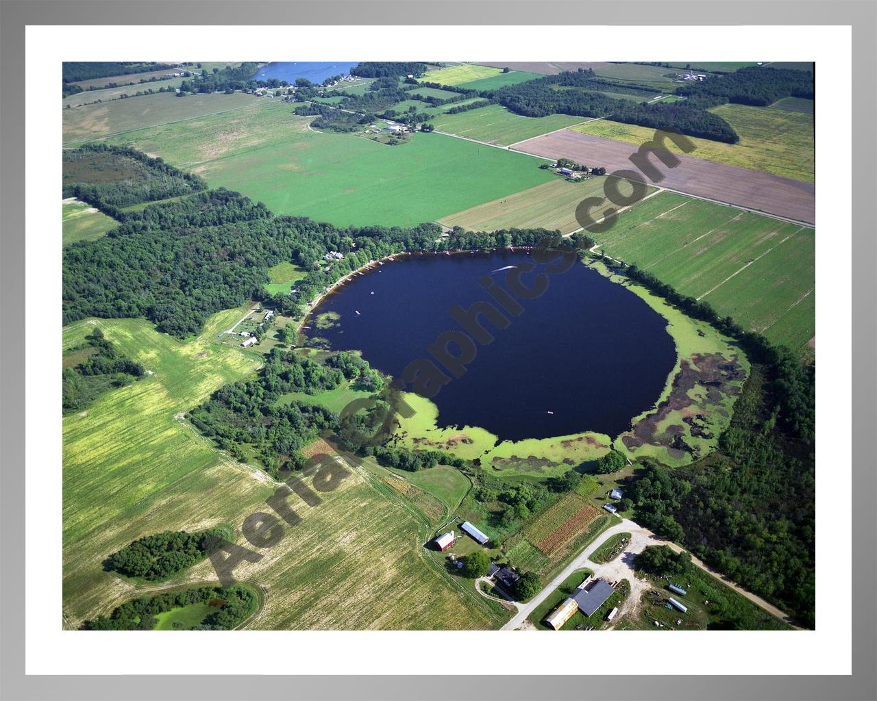 Aerial image of [1127] Coady Lake in Montcalm, MI with Silver Metal frame