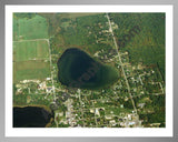 Aerial image of [113] Brownlee Lake in Alcona, MI with Silver Metal frame