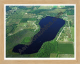 Aerial image of [1140] Crawford Lake in Kalkaska, MI with Natural Wood frame