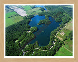 Aerial image of [1142] Negaunee Lake in Osceola, MI with Natural Wood frame