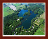 Aerial image of [1142] Negaunee Lake in Osceola, MI with Cherry Wood frame