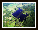 Aerial image of [1143] Merrill Lake in Mecosta, MI with Black Wood frame