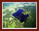 Aerial image of [1143] Merrill Lake in Mecosta, MI with Cherry Wood frame