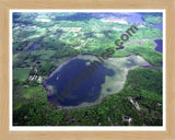 Aerial image of [114] Bruin Lake in Washtenaw, MI with Natural Wood frame