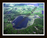 Aerial image of [114] Bruin Lake in Washtenaw, MI with Black Wood frame