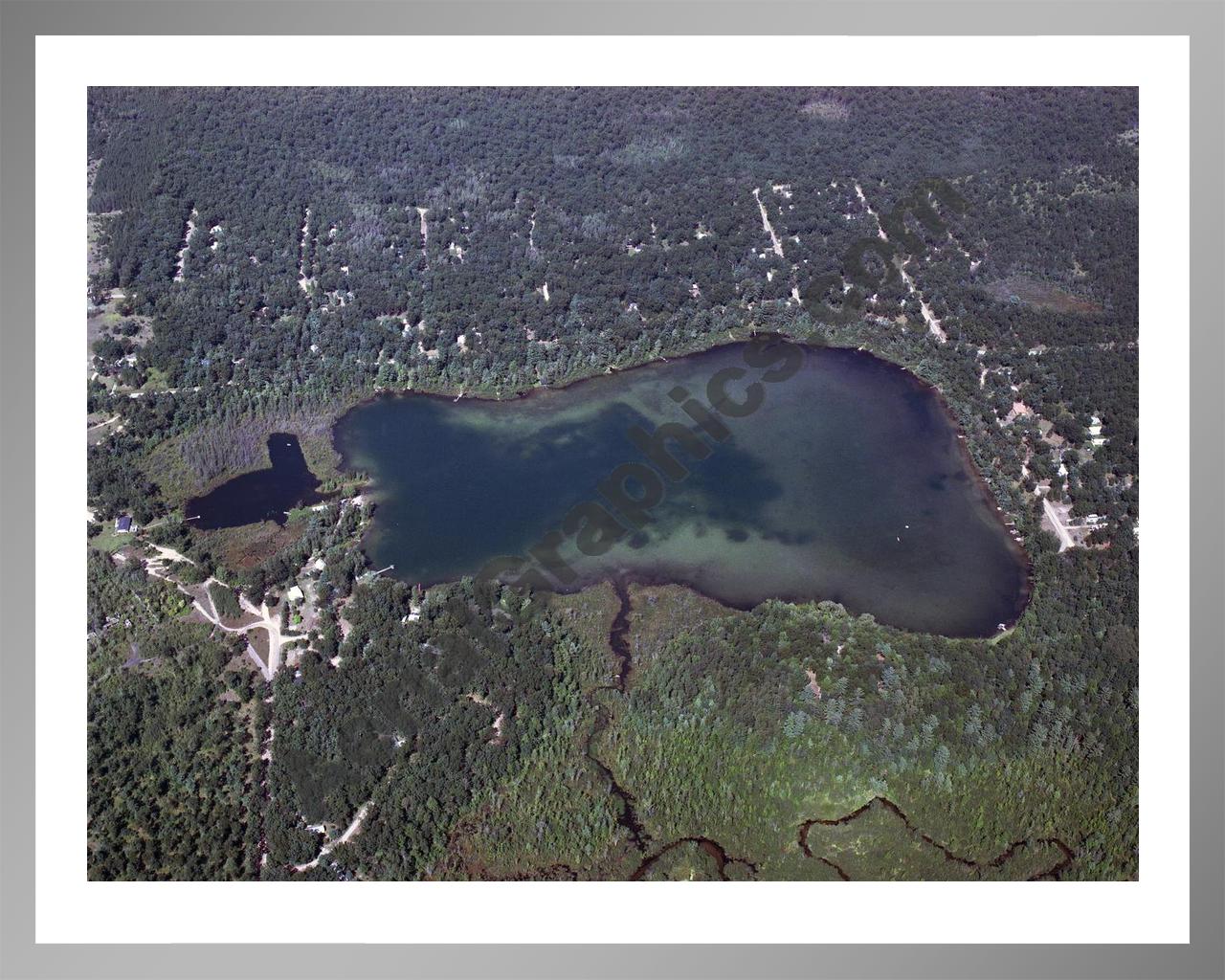 Aerial image of [1150] North Lake in Lake, MI with Silver Metal frame