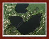 Aerial image of [120] Burns Lake in Muskegon, MI with Cherry Wood frame