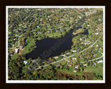 Aerial image of [1226] Meadow Lake in Oakland, MI with Black Wood frame