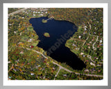 Aerial image of [1227] Gilbert Lake in Oakland, MI with Silver Metal frame