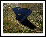 Aerial image of [1227] Gilbert Lake in Oakland, MI with Black Metal frame