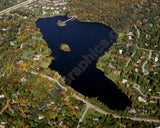 Aerial image of [1227] Gilbert Lake in Oakland, MI with Canvas Wrap frame