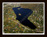 Aerial image of [1227] Gilbert Lake in Oakland, MI with Black Wood frame