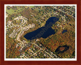 Aerial image of [1234] Morris Lake in Oakland, MI with Cherry Wood frame