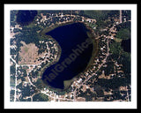 Aerial image of [123] Bush Lake in Ogemaw, MI with Black Metal frame