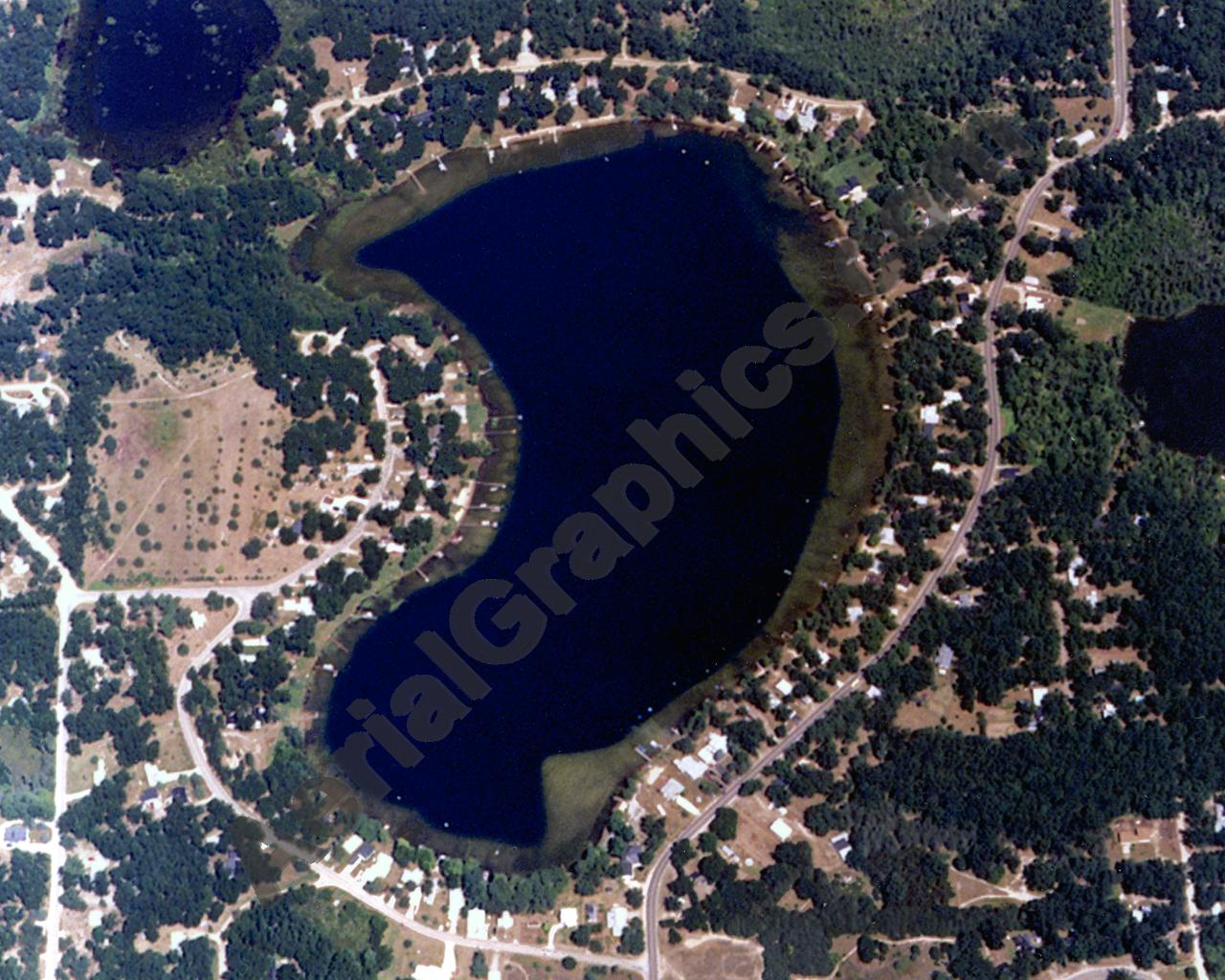 Aerial image of [123] Bush Lake in Ogemaw, MI with Canvas Wrap frame