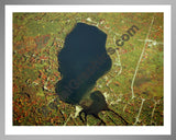 Aerial image of [1266] Arnold Lake (Fall) in Clare, MI with Silver Metal frame