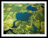 Aerial image of [1288] Mirror Lake in Jackson, MI with Black Metal frame