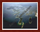 Aerial image of [1297] Les Cheneaux Islands with Cherry Wood frame