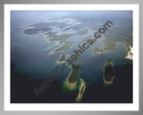 Aerial image of [1297] Les Cheneaux Islands with Silver Metal frame