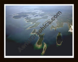 Aerial image of [1297] Les Cheneaux Islands with Black Wood frame