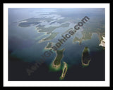 Aerial image of [1297] Les Cheneaux Islands with Black Metal frame