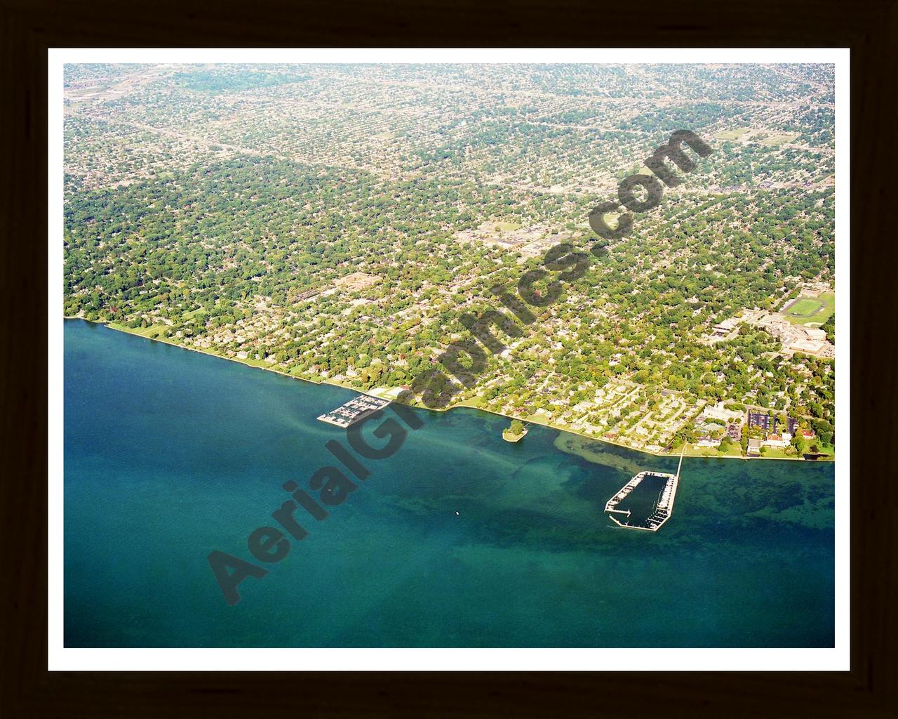 Aerial image of [1308] Saint Clair Shoreline F20 with Black Wood frame