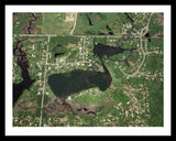 Aerial image of [133] Carroll Lake in Oakland, MI with Black Metal frame