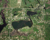 Aerial image of [133] Carroll Lake in Oakland, MI with Canvas Wrap frame