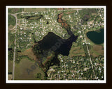 Aerial image of [1369] Fox Lake in Oakland, MI with Black Wood frame