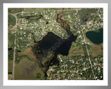 Aerial image of [1369] Fox Lake in Oakland, MI with Silver Metal frame