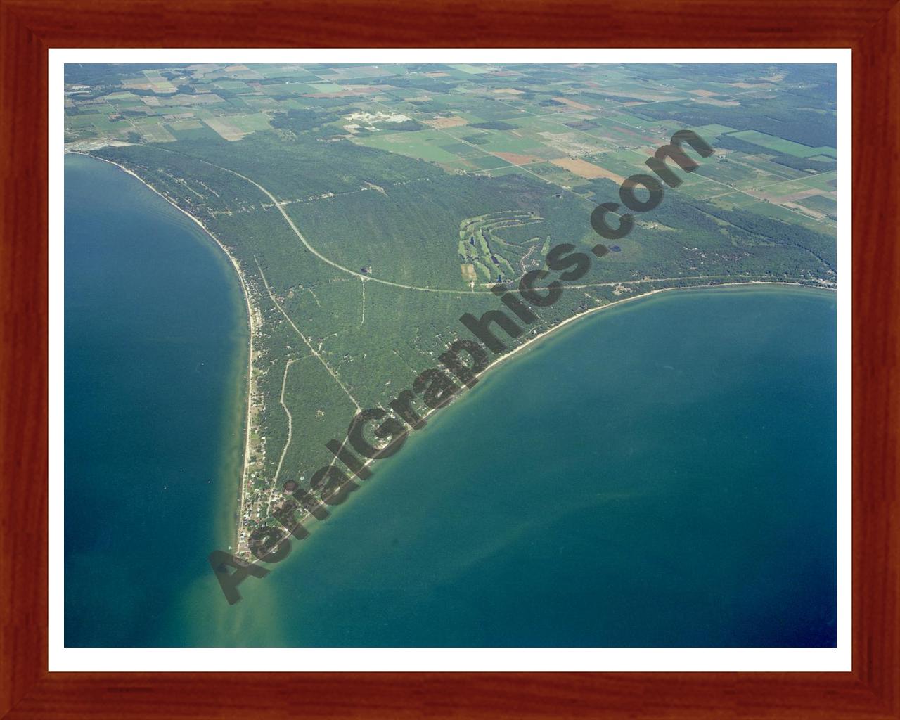 Aerial image of [1380] Point  Lookout Glenwood Beach with Cherry Wood frame