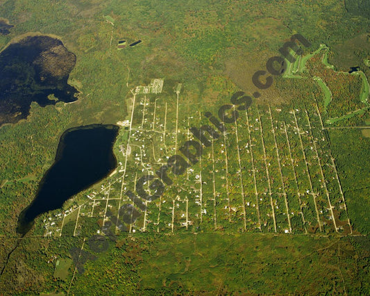 Aerial image of [1385] Badger Lake in Alcona, MI with No frame