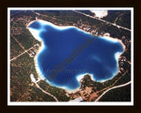 Aerial image of [1424] Clear Lake in Montmorency, MI with Black Wood frame