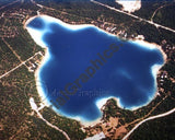 Aerial image of [1424] Clear Lake in Montmorency, MI with Canvas Wrap frame