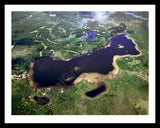 Aerial image of [1425] Valentine Lake in Montmorency, MI with Black Metal frame