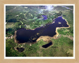 Aerial image of [1425] Valentine Lake in Montmorency, MI with Natural Wood frame