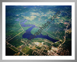 Aerial image of [1429] Mio Dam Pond in Oscoda, MI with Silver Metal frame