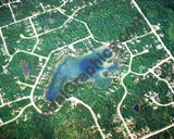 Aerial image of [1430] Moon Lake in Montmorency, MI with Canvas Wrap frame