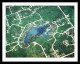 Aerial image of [1430] Moon Lake in Montmorency, MI with Black Metal frame